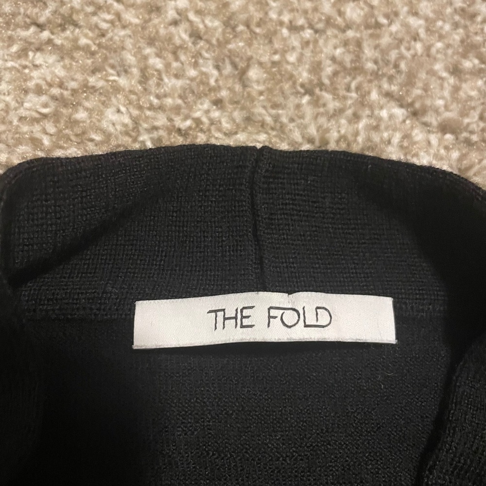 The Fold Twist Neck Sweater Merino Wool Black S Classic minimalist modest preppy - Picture 3 of 4